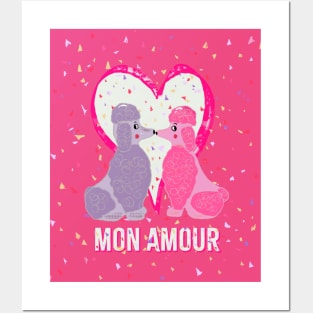 Mon Amour french poodle Happy Valentine’s Day shirt Posters and Art